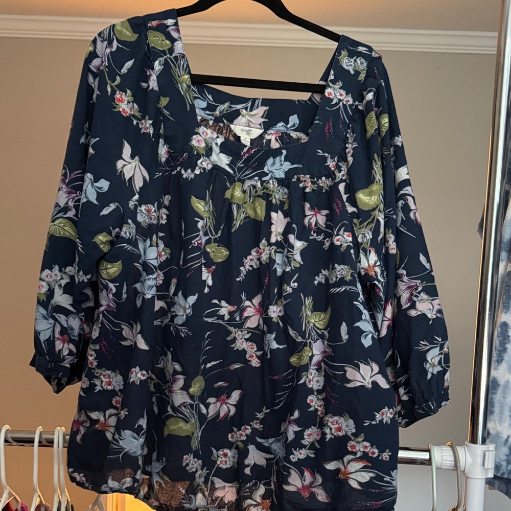 Blue floral blouse Tera sky 1x